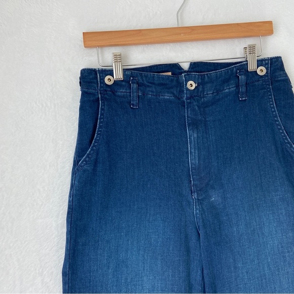 Pilcro Anthropologie Womens Blue Denim The Pier Relaxed Trouser Jeans Size 27 - Picture 4 of 16